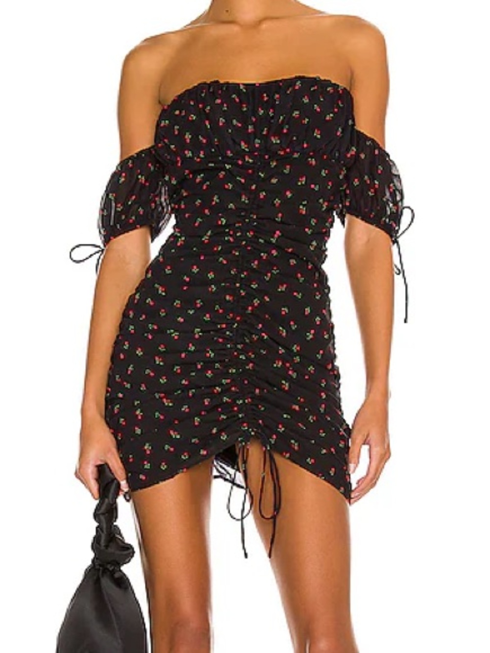 Revolve More To Come Emily Off Shoulder Dress in Black Floral - size Small